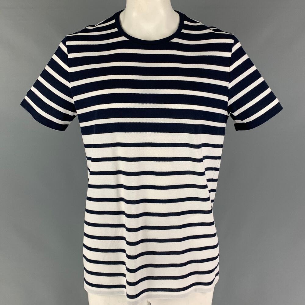 BOSS by HUGO BOSS Size XXL Navy White Cotton Crew-Neck T-shirt